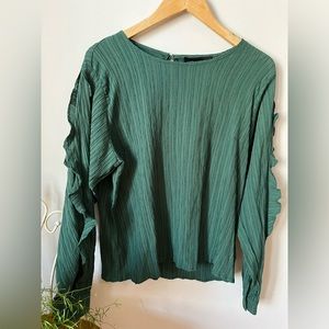 Lofty Manner long sleeved top, jewel green. Sz L, BNWT
